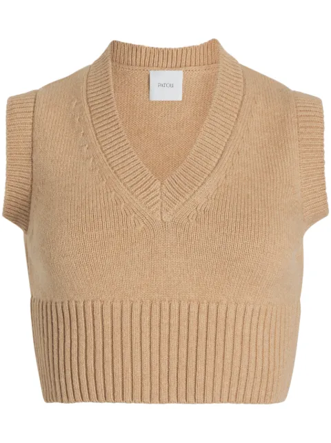 Patou wool-cashmere cropped vest