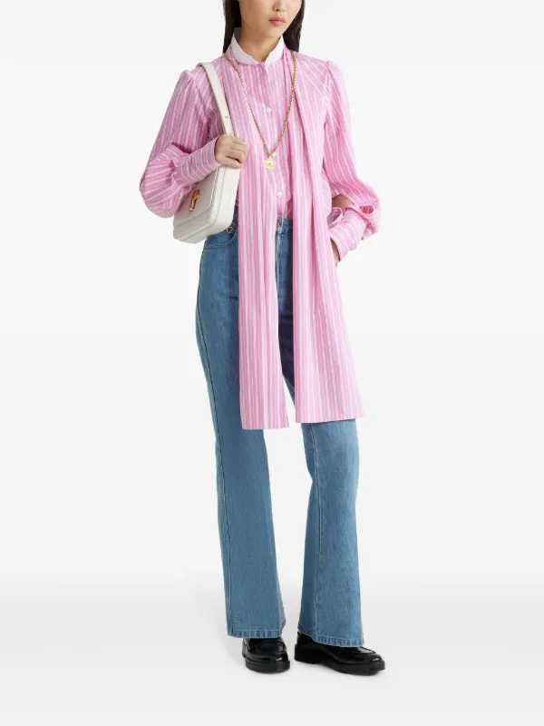 Patou Lavallière ストライプ ブラウス | ピンク | FARFETCH JP