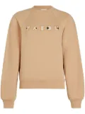 Patou Art Deco embroidered sweatshirt - Neutrals