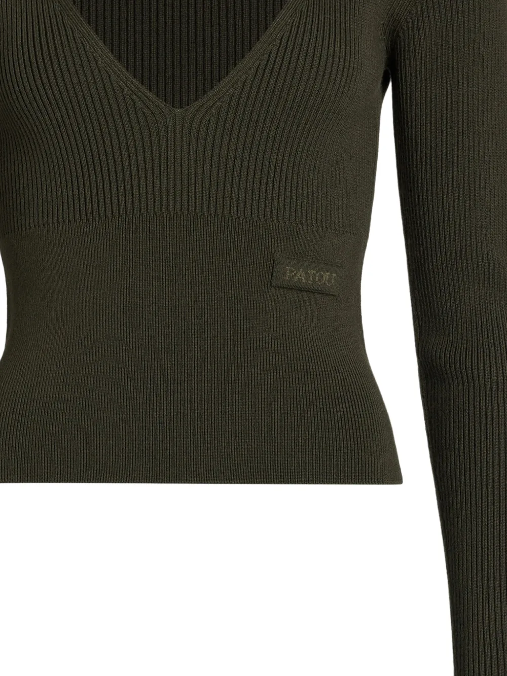 Patou Geribbelde sweater - Groen
