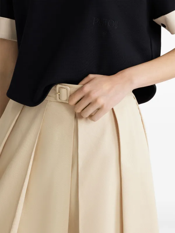Patou Pleated Midi Skirt | Neutrals | FARFETCH