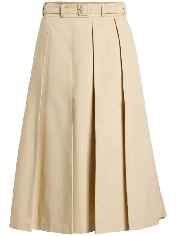 Patou Pleated Midi Skirt | Neutrals | FARFETCH