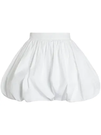 パトゥ PATOU Ruched faille miniskirt ホワイト PATOU Cotton-poplin mini skirt | NET-A-PORTER