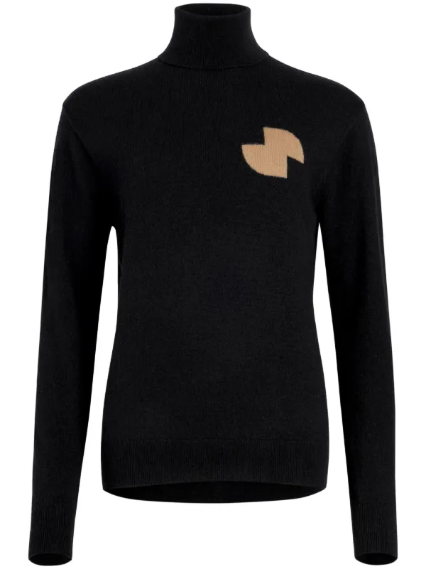 Patou JP Roll-neck Sweater in Black