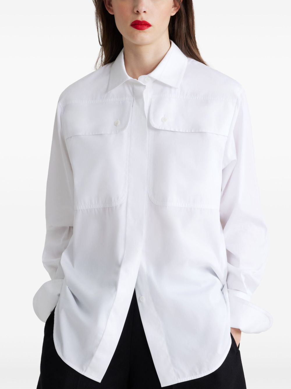 Shop Patou Safari Shirt In White