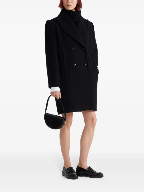 【PATOU】logo-embroidered double-breasted virgin wool コート Patou Embroidered virgin wool peacoat Patou