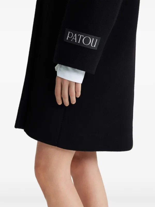 【PATOU】logo-embroidered double-breasted virgin wool コート Patou Embroidered virgin wool peacoat Patou