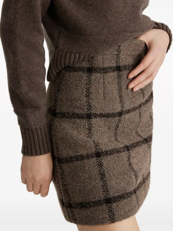 PATOU♡ ツイードのミニスカート Patou ツイード ミニスカート | ブラウン | FARFETCH JP