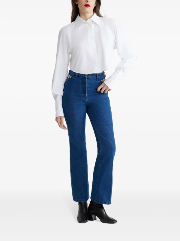 デニム・ジーパン PATOU FLARE FIT COTTON DENIM JEANS Patou organic-denim Flared Jeans | Blue | FARFETCH
