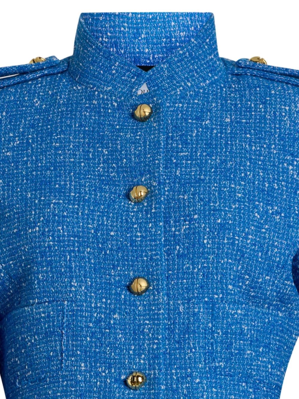 Patou Tweed cropped jack van biologisch katoen - Blauw