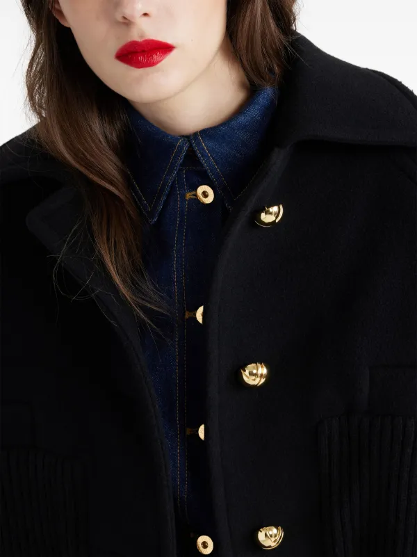 Patou リブウエスト クロップドコート | ブラック | FARFETCH JP