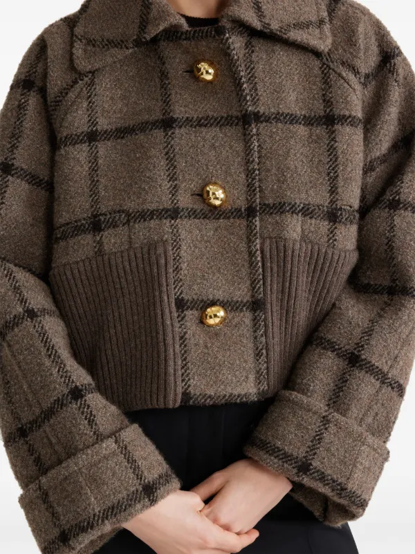 PATOU ウール＆カシミアブレンド リブウエスト クロップドコート