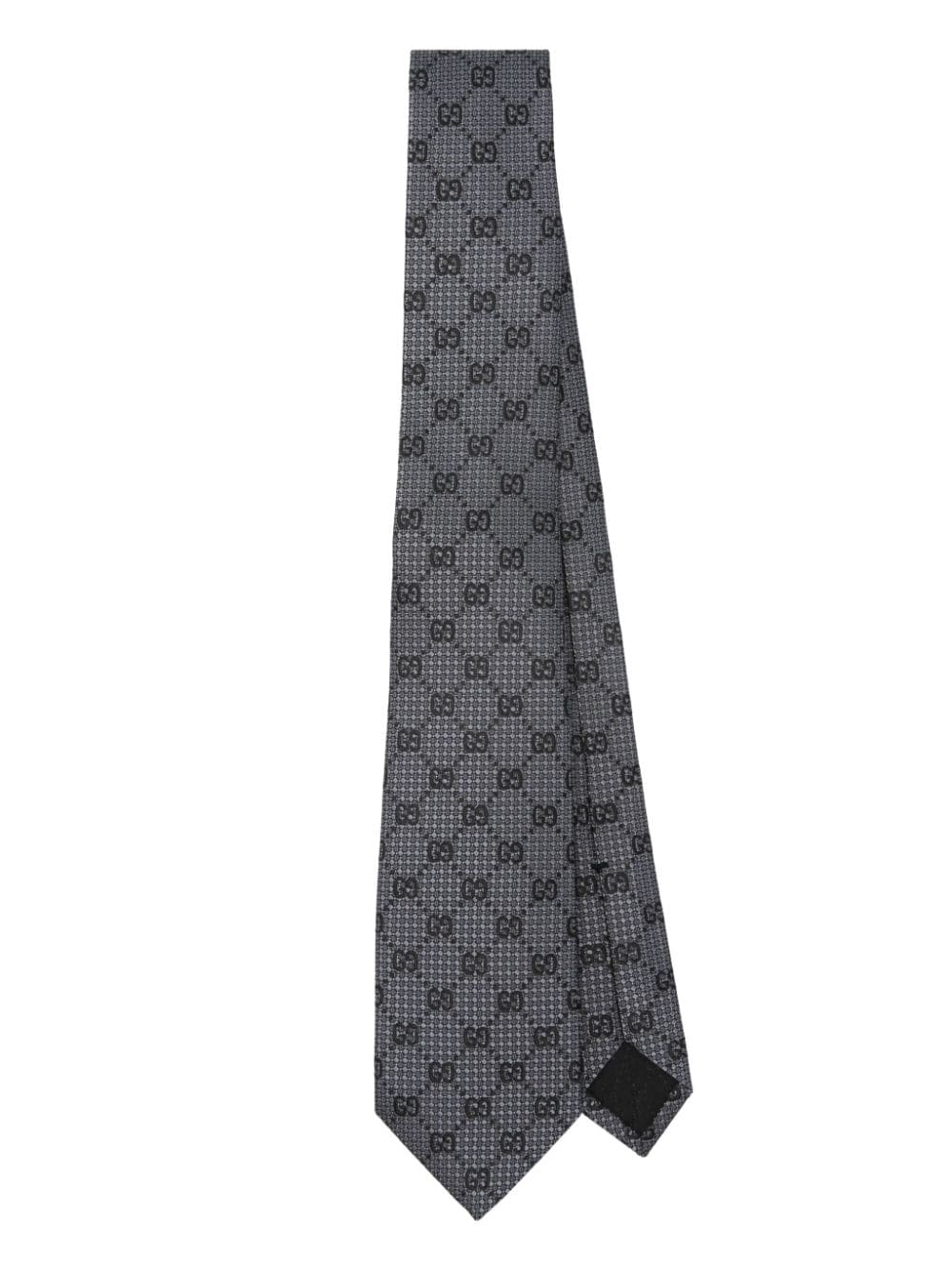 Gucci Gg-pattern Silk Tie In Gray