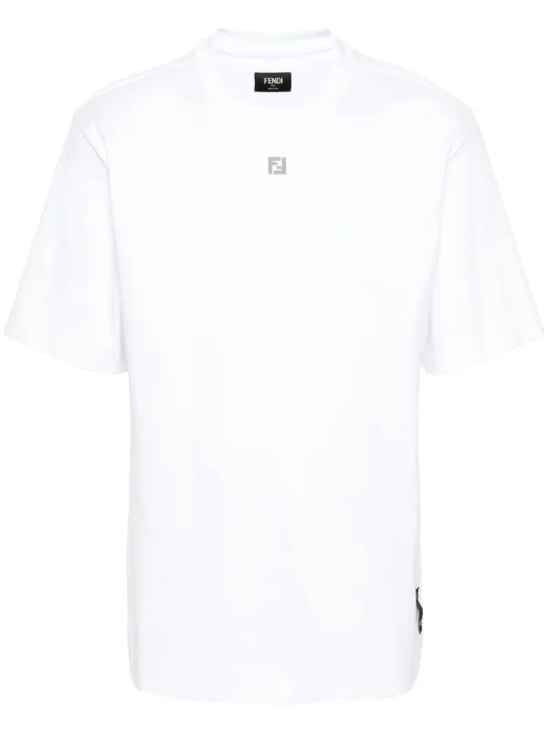 FENDI FF plaque Cotton T shirt White FARFETCH IE