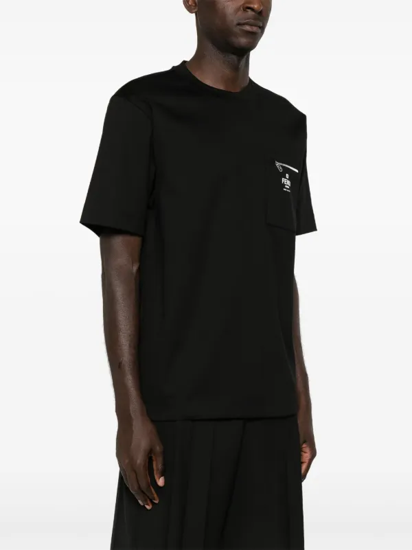 FENDI logo-print Cotton T-shirt | Black | FARFETCH