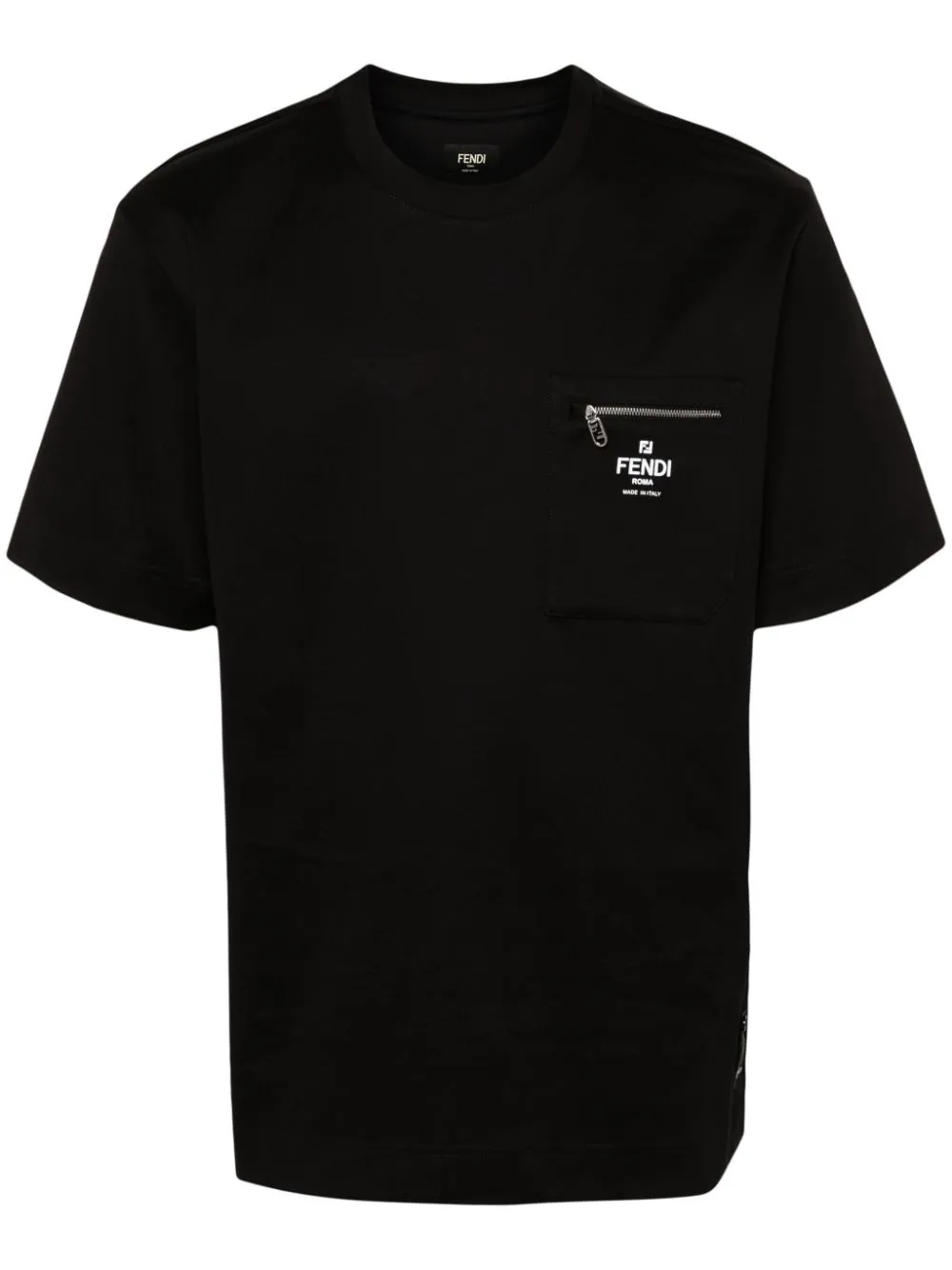 Fendi Logo-print Cotton T-shirt In Black