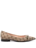 Gucci Horsebit GG-canvas ballerina shoes - Neutrals