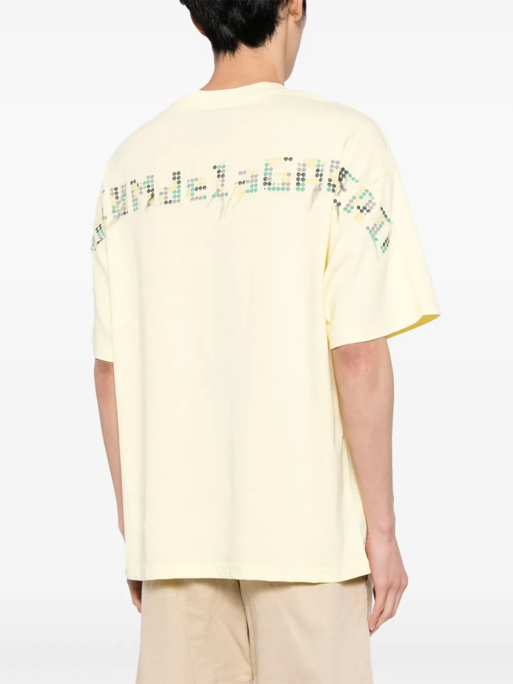 Musium Div. T-shirt met logoprint Geel