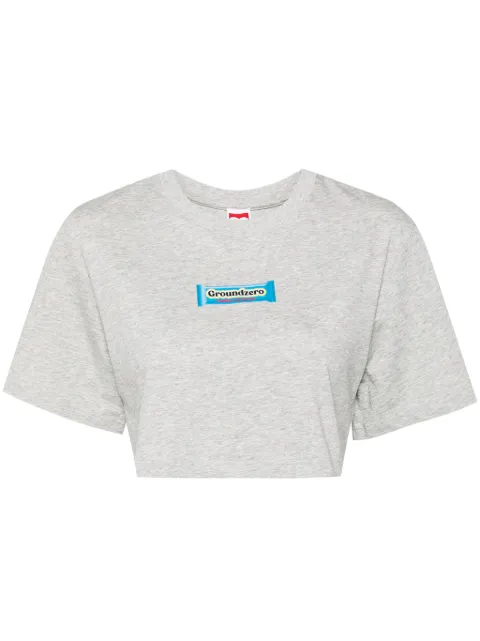 Ground Zero logo-print cropped T-shirt 