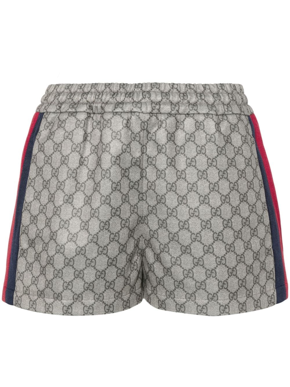 Gucci - Web-stripe logo-motif shorts - women - Polyester/Cotton/Cotton - S - Neutrals