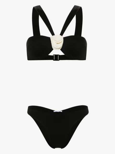 La Reveche Sahar floral-appliqué bikini