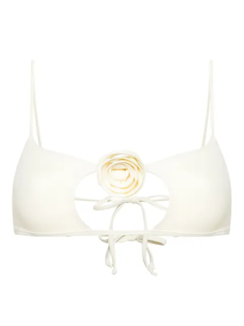 La Reveche Nadir floral-appliqué bikini top