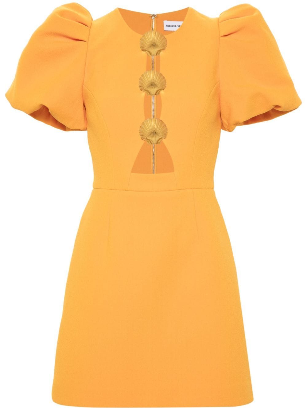 Rebecca Vallance Cut-out Crepe Mini Dress In Orange