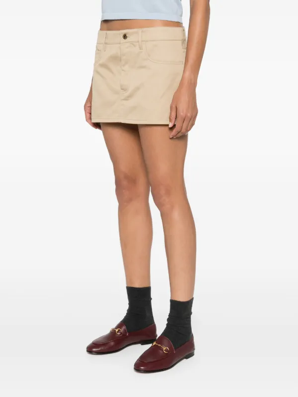 Miu Miu logo-appliqué Mini Skirt | Neutrals | FARFETCH GR