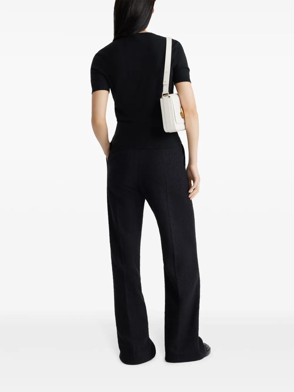 Patou Iconic tweed lange broek Zwart