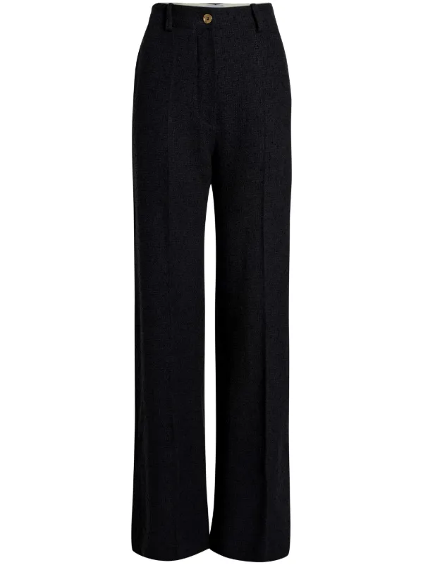 Patou Iconic Tweed Long Trousers in Black