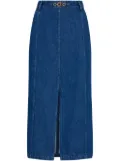 Patou slit midi skirt - Blue