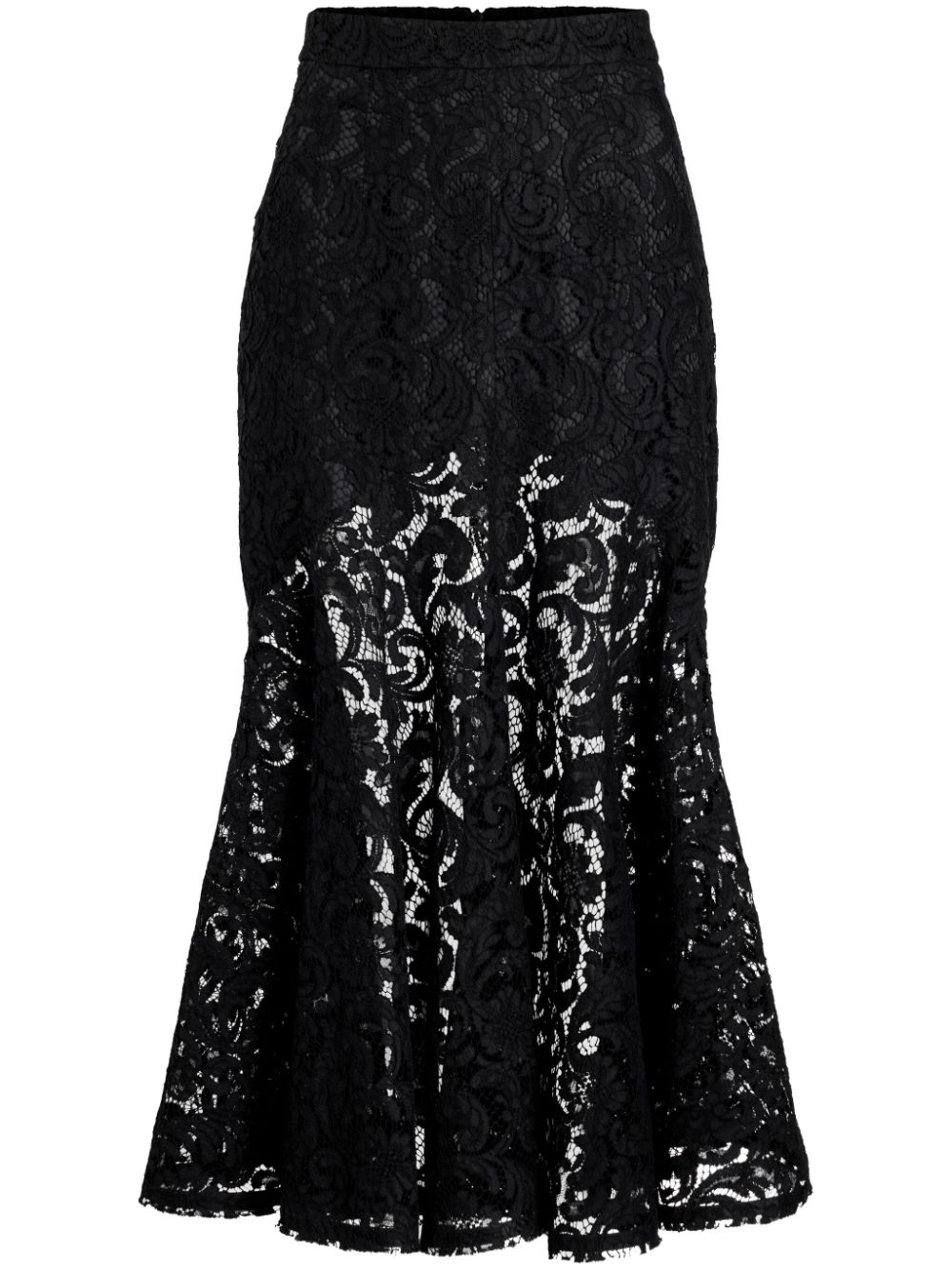 Shop Patou Lace Mermaid Midi Skirt In Schwarz