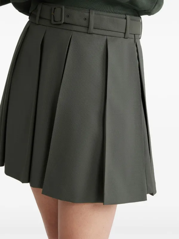Patou Pleated Mini Skirt | Green | FARFETCH