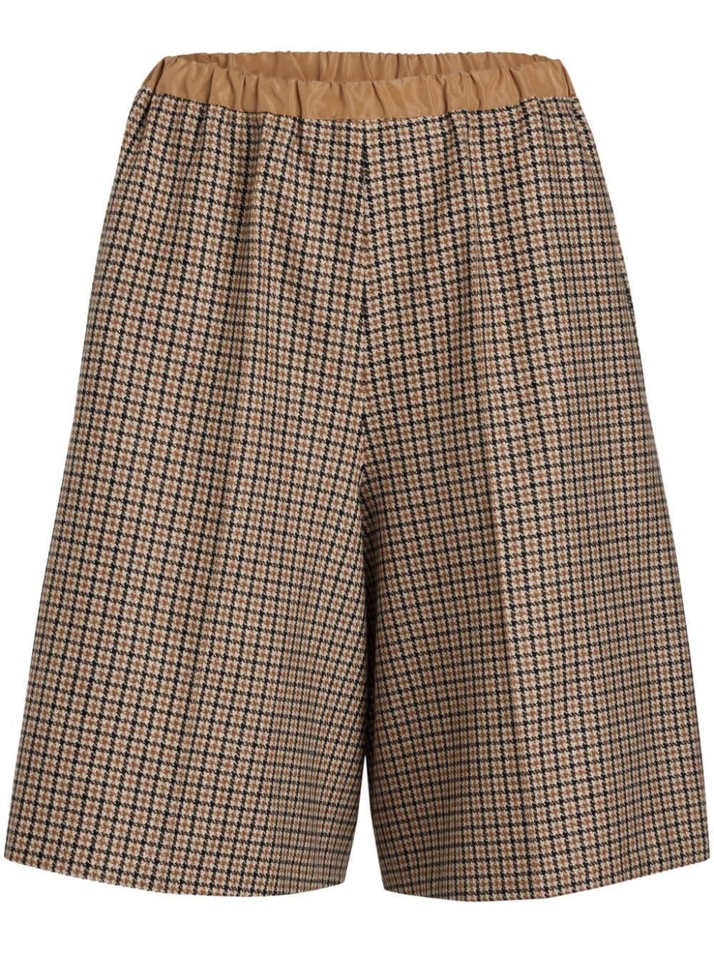 Patou houndstooth longline shorts - Marrone