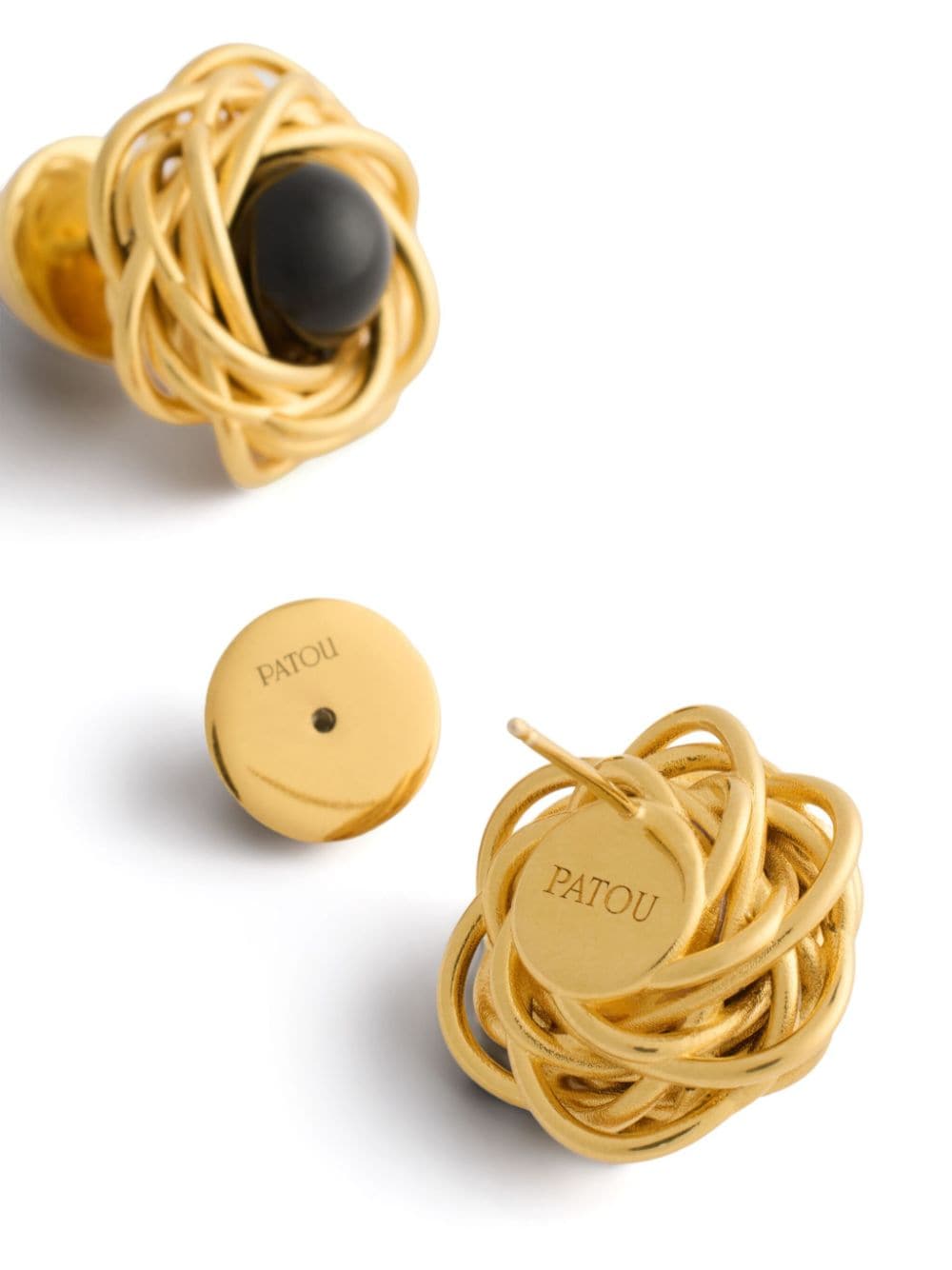 Shop Patou Nest Earrings In Gold