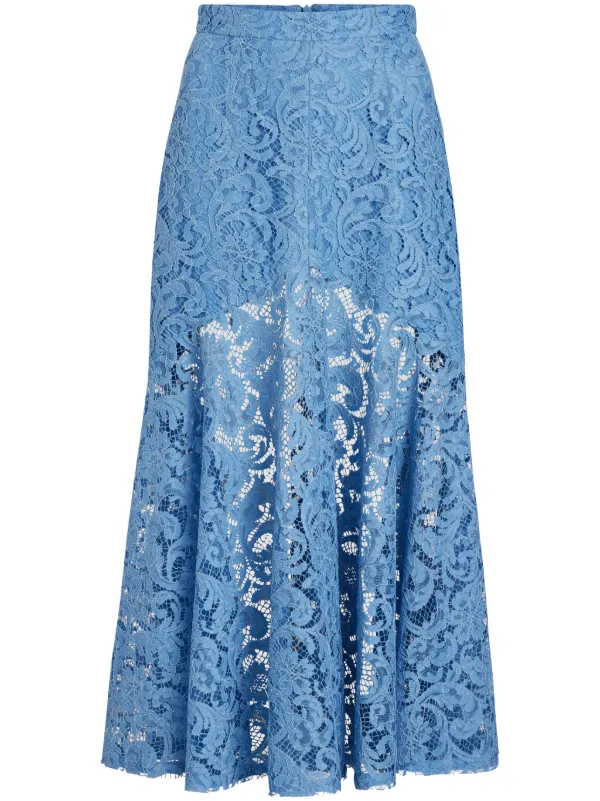 スカート PATOU Women Mid Skirts SK0770216 661B BLUE Patou Blue Belted Midi Skirt 100% Cotton Women's Clothing