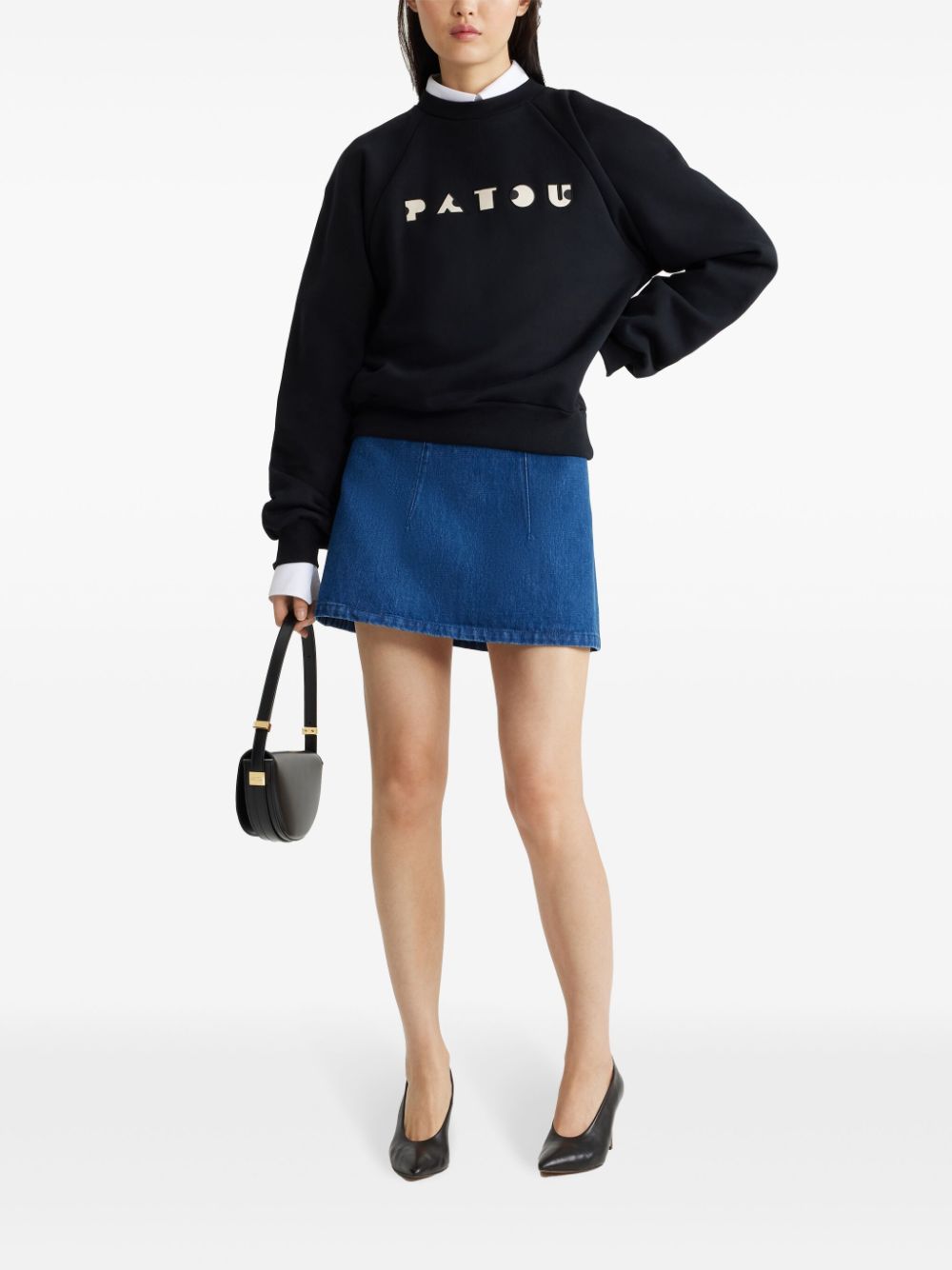 Shop Patou Art Deco Embroidered Sweatshirt In Black