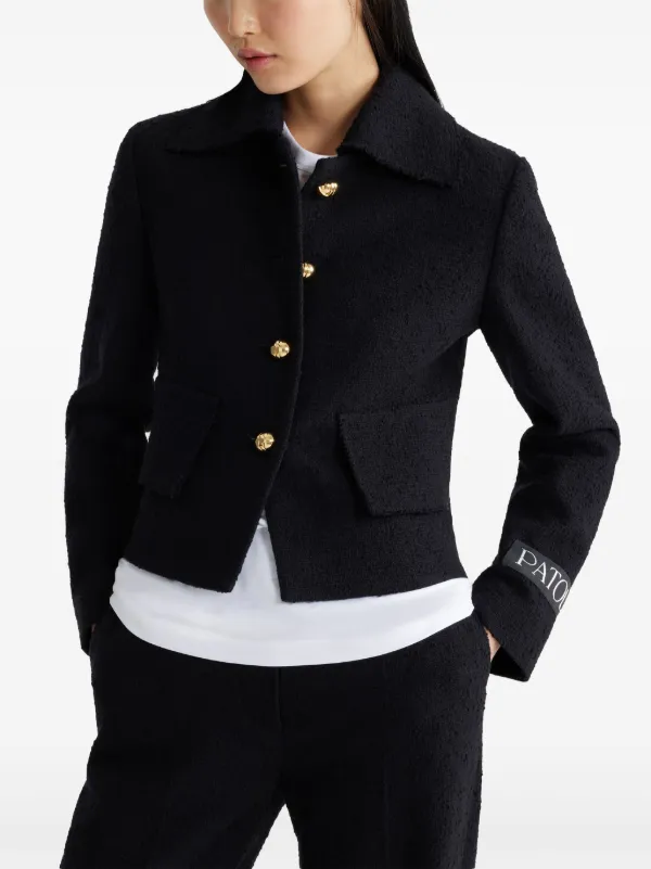 patou ジャケット34 Patou Iconic Tweed Short Jacket | Black | FARFETCH