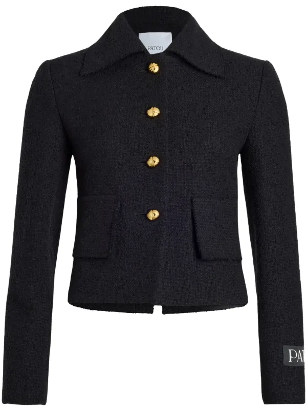 patou ジャケット34 Patou Iconic Tweed Short Jacket | Black | FARFETCH