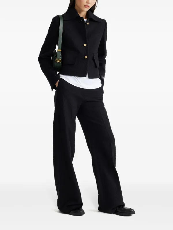 ジャケット PATOU Women Jackets OU015 0129999B BLACK Patou JP-quilted zip-front Jacket | Black | FARFETCH