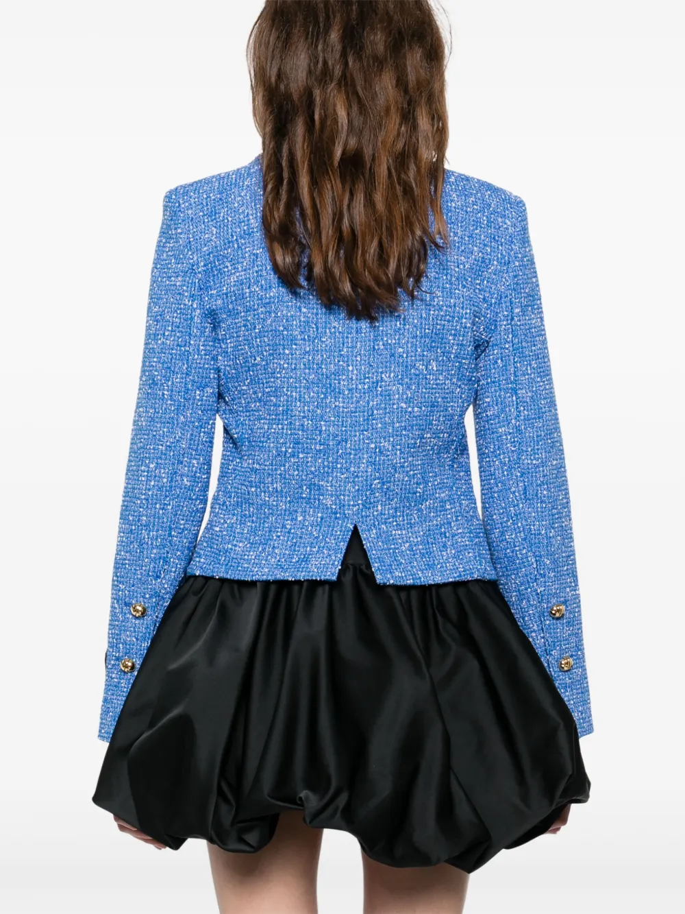 Patou Cropped tweed jack Blauw