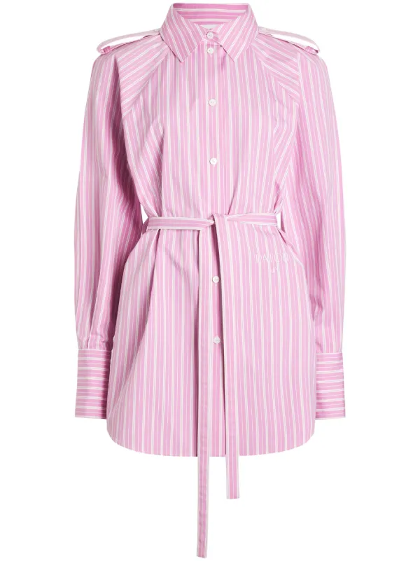 【日本未入荷】 PATOU パトゥ ストライプ ミニシャツドレス Patou ストライプ ミニシャツドレス | ブラック | FARFETCH JP
