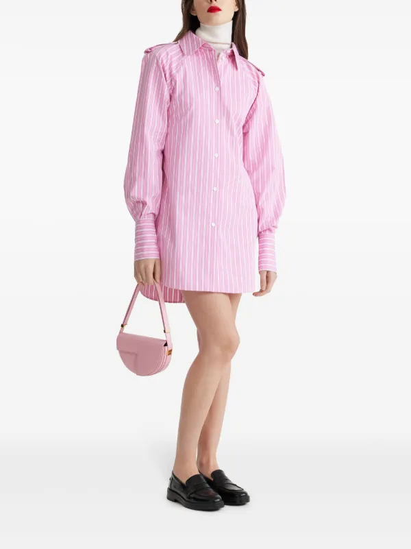 【PATOU】ストライプ コットンシャツドレス Patou ストライプ ミニシャツドレス | ピンク | FARFETCH JP