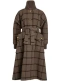 Patou tied-waist coat - Brown