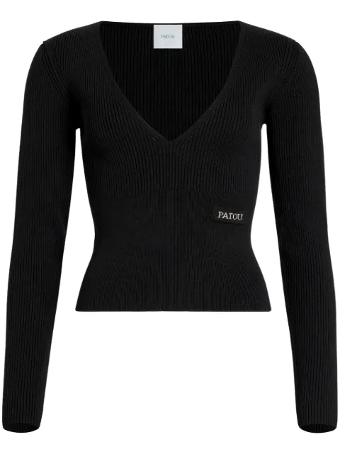 Patou V-neck ribbed sweater