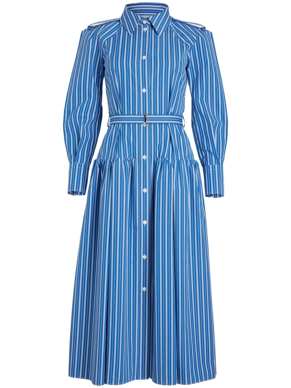 striped maxi shirt dress