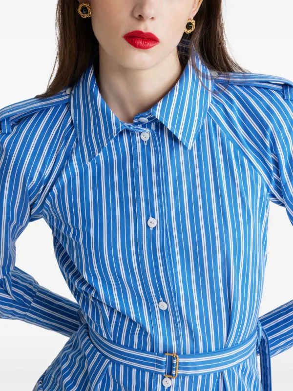 Patou Striped Maxi Shirt Dress | Blue | FARFETCH