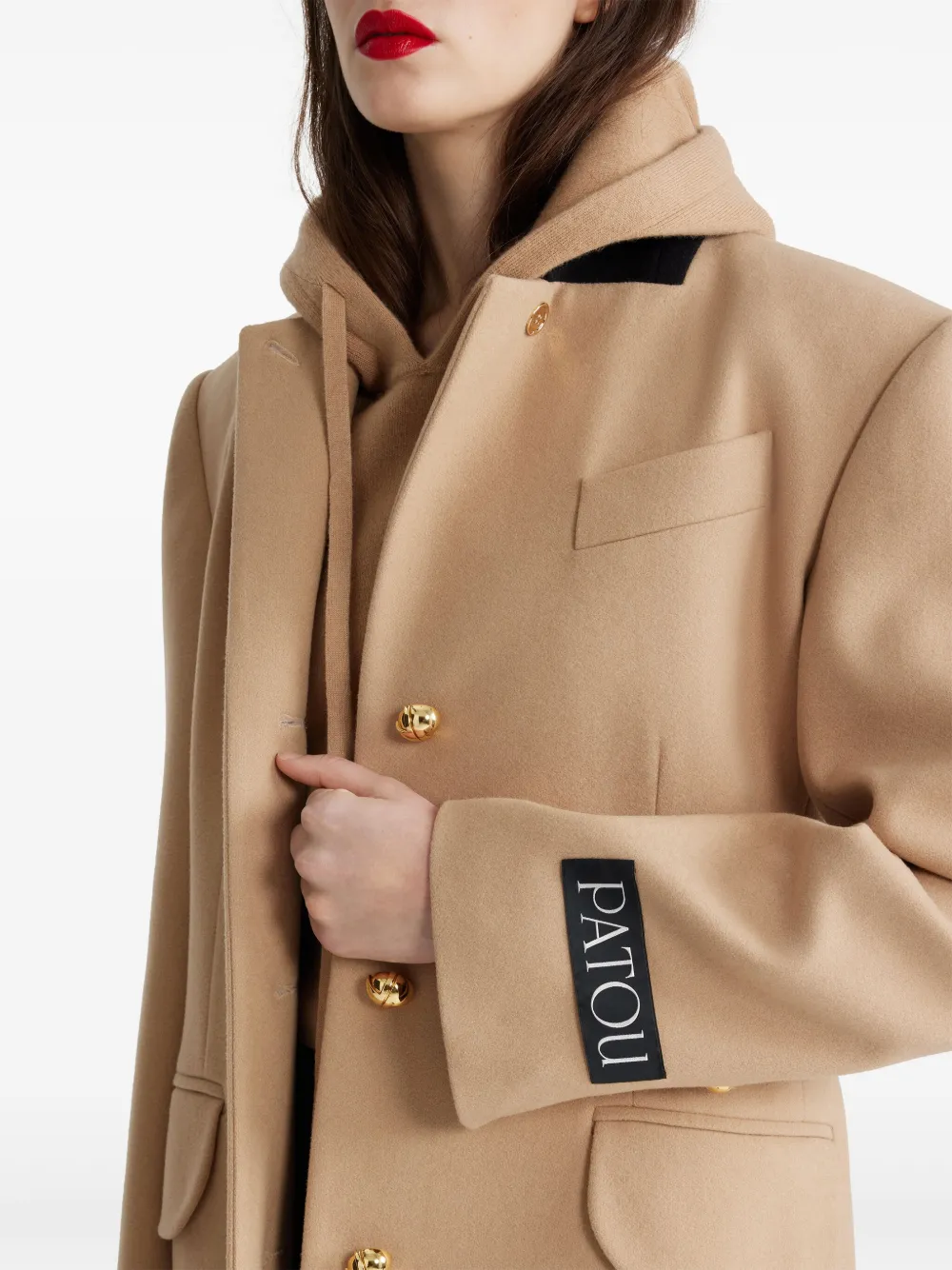 Shop Patou Tailored Coat In Neutrals
