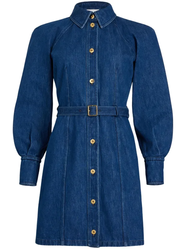 Patou デニムシャツドレス Patou デニム ミニシャツドレス | ブルー | FARFETCH JP