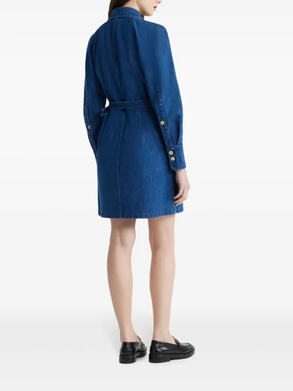 *関税・送料込み*【PATOU】コットンデニムミニシャツワンピース PATOU☆関税込み☆装飾付きデニムミニシャツドレス (PATOU